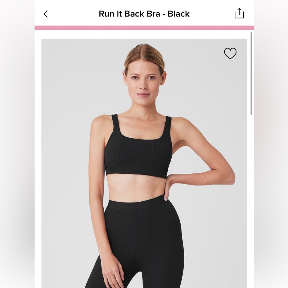 Alo run it back bra black